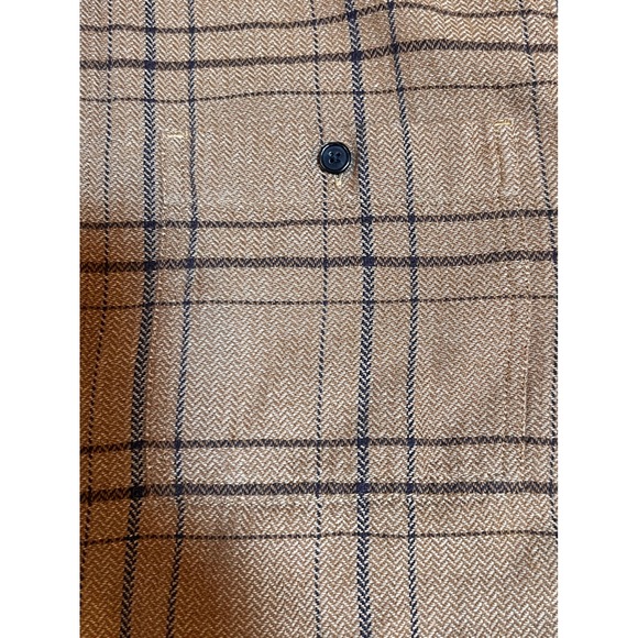 Bonobos Mens Plaid Herringbone Flannel Shirt Jacket Brown Cotton 21954-BR539 M - Picture 5 of 9